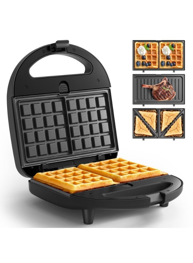 Crownful Waffle Maker: Perfect for Sandwiches & Grilled Meats, 750W Fast Heating, Non-Stick Coating, Compact Mini Kitchen Appliance - Image 1